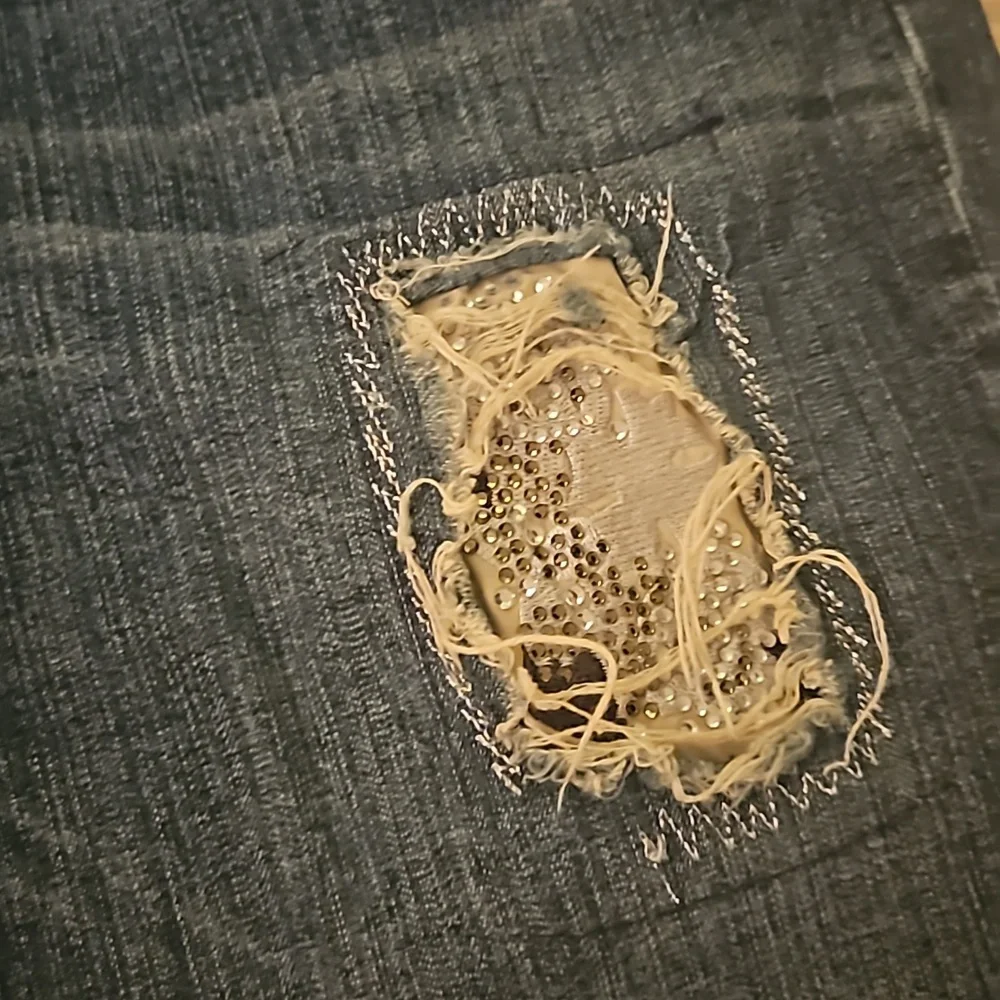 Candie’s Y2K Distressed Rhinestone Jeans Size 13 Juniors